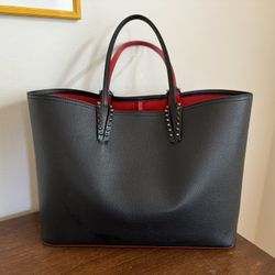 Christian Louboutin Black Cabata Tote in Grained Leather