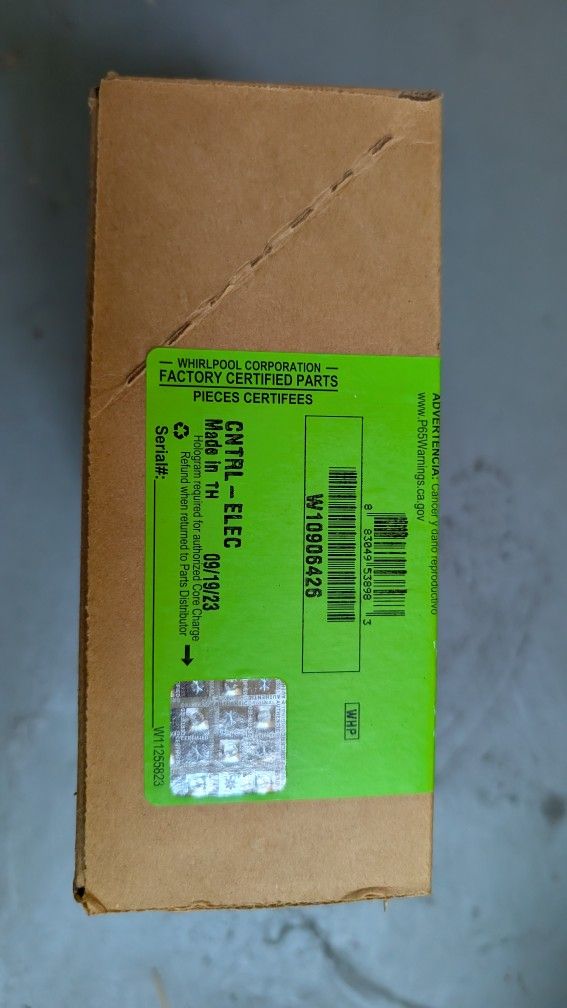 ORIGINAL Whirlpool W10906426 Dishwasher Electronic Control Board