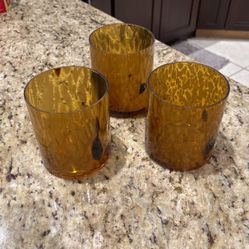 Tortoise Glass Candle Holders 
