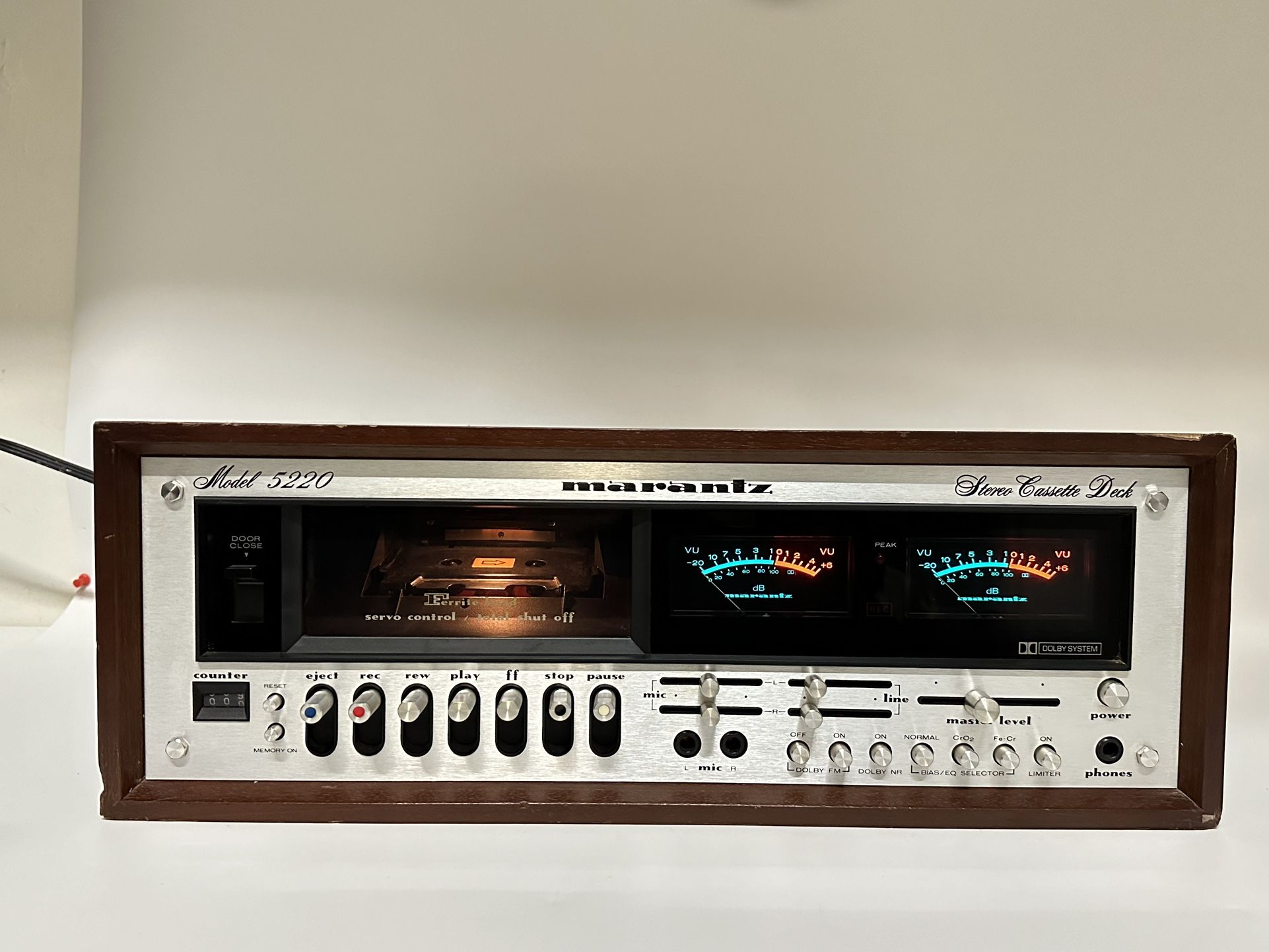 Vintage 1970's Marantz 5220P Stereo Cassette Deck with VU Meter