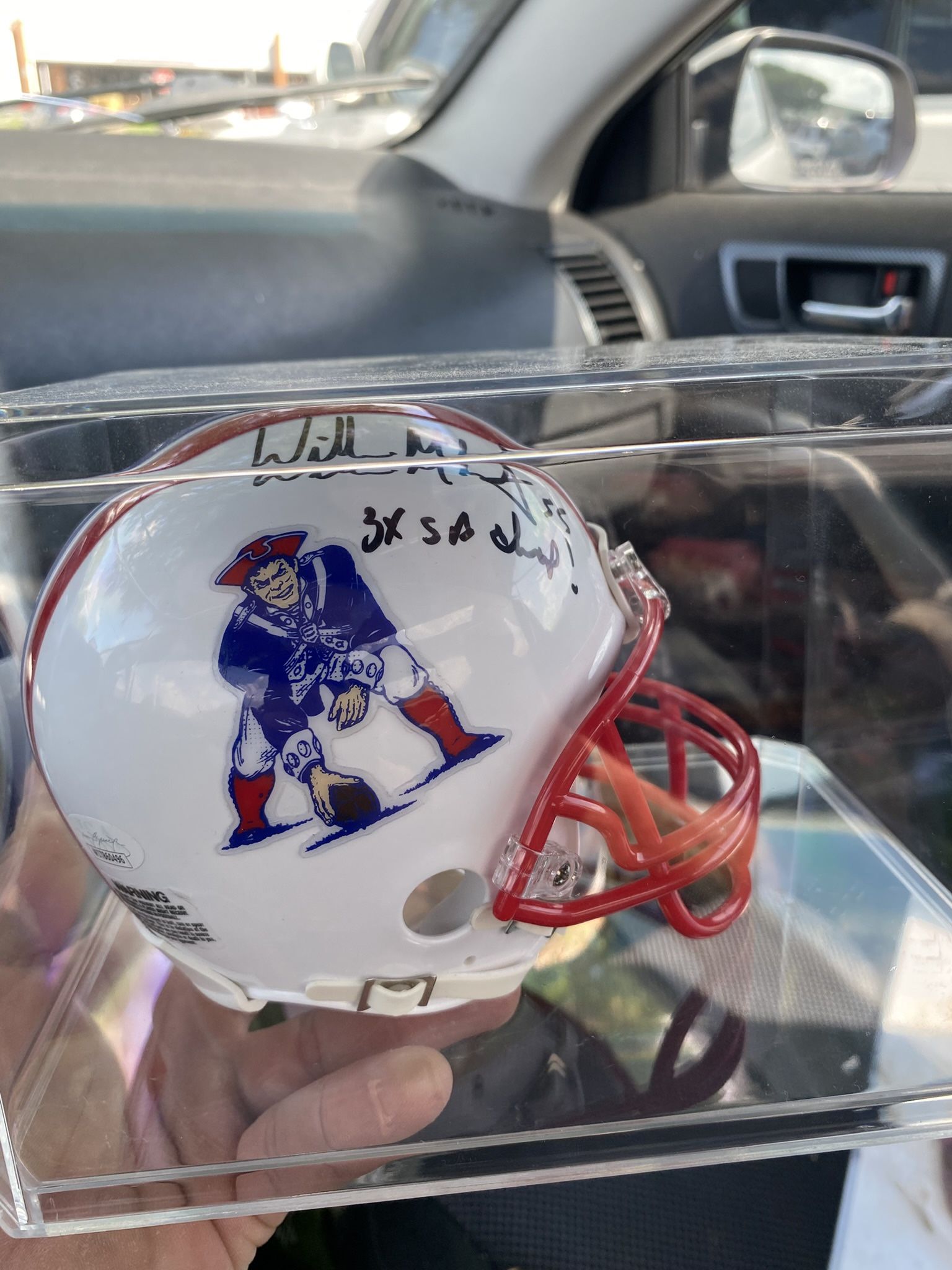 Willie McGinest autographed mini throw back Helmet