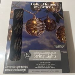 Better Homes & Gardens Rattan String Lights 10 Count