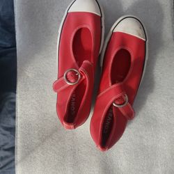 Leather Converse Sneakers Red New Oob Womens Size 9