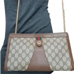 Authentic Vintage Gucci GG Monogram Supreme Sherry Web Ophidia Clutch Crossbody Bag
