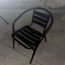 Black aluminum metal slat Restaurant stack chair cafe bistro commercial indoor arm chair