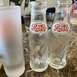 Old Miniature Pepsi Cola Glass Bottle