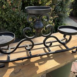 Black Rod Iron Candle Holder 