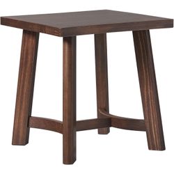 Walker Edison Colt Modern Farmhouse Solid Wood Square Side Table, 18 Inch, Medium Brown  Color: Medium Brown  Size: Single  Brand Walker Edison Produc