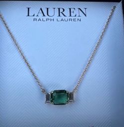 Lauren Ralph Lauren Green Stone Pendant Necklace