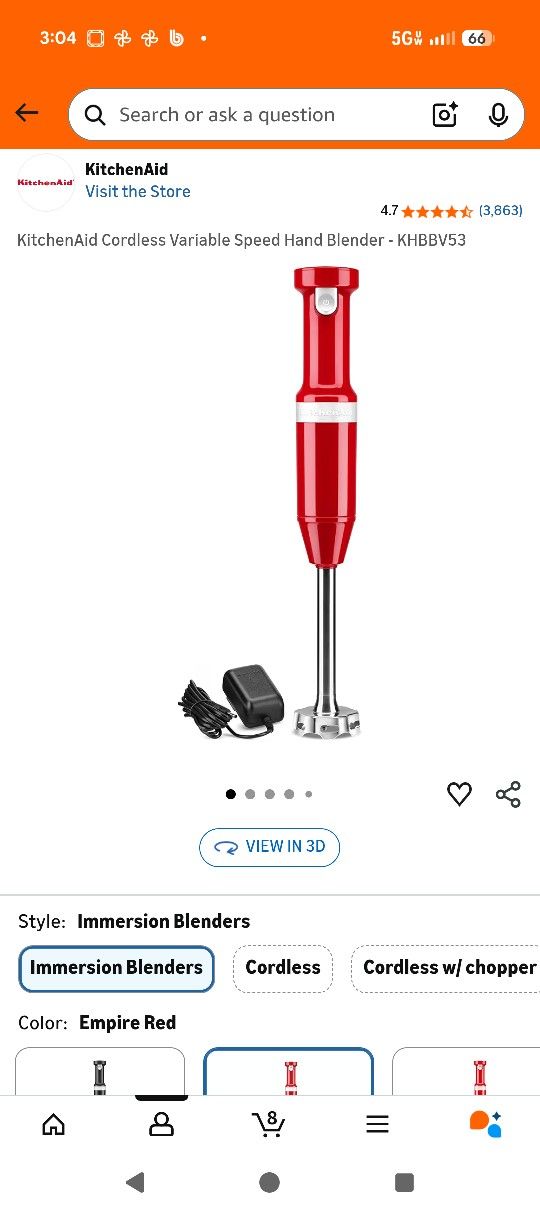 Cordless KitchenAid Hand Blender/Immersion Blender