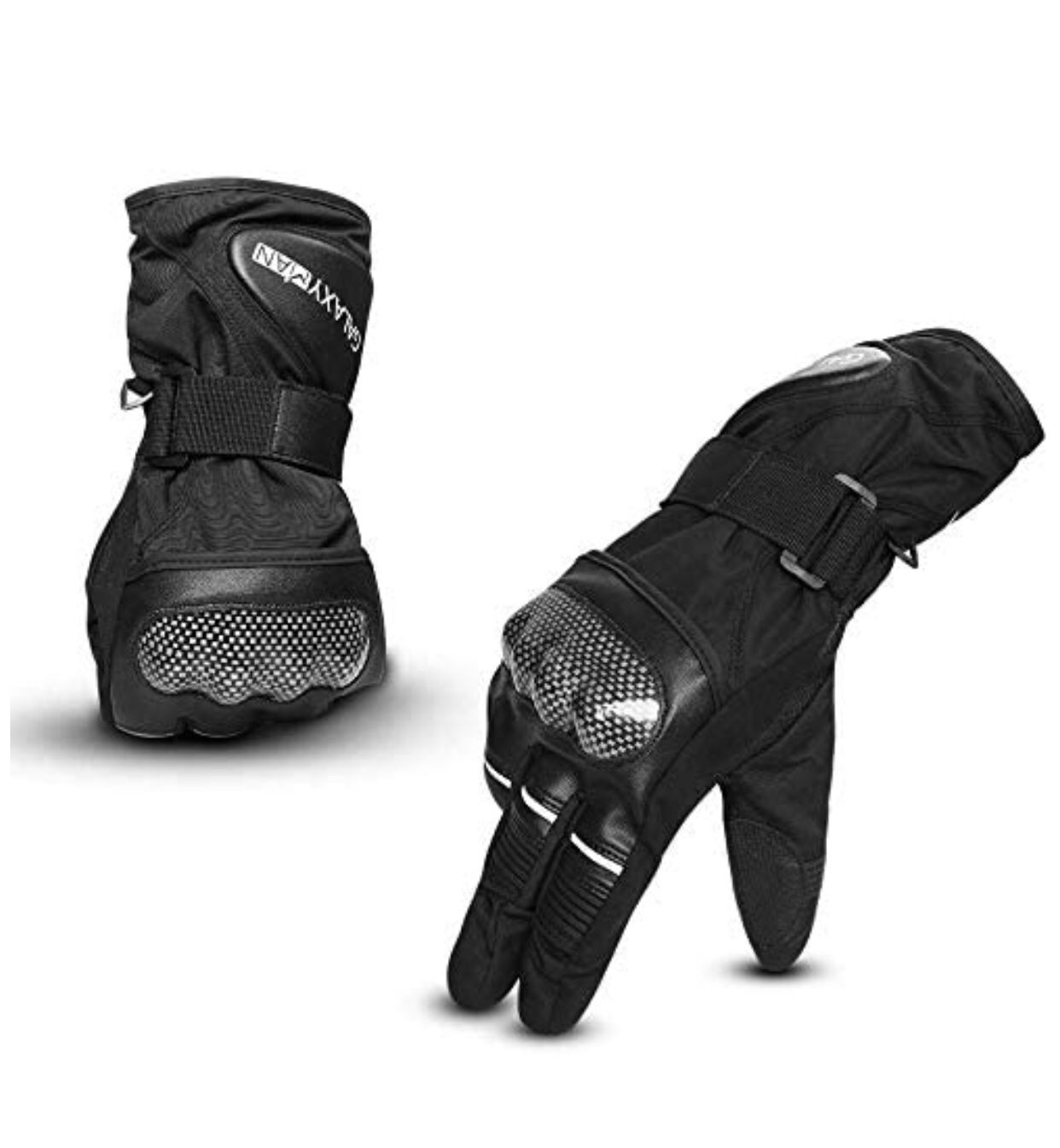 Winter Motorcycle Gloves Touchscreen Warm Waterproof Gloves with Hard Knuckle Protection for Motorbike Riding ATV Scooter Snowmobile Outdoor (L)