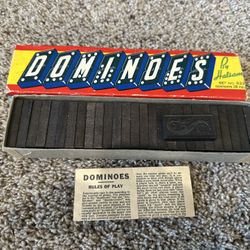 vintage wooden dominoes in box 28 pieces set number 622