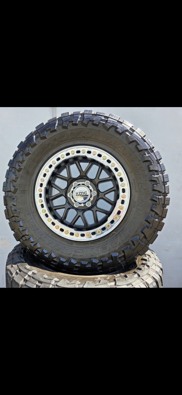 18" KMC GRANADE beadlocks w/ used 35" Toyo MT