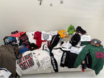 Clothes, Hoodies, Shorts, Shirts, Shoes, Caps, Backpack, Pants, Sweatpants, Beanies For Young Men Size M, L, XL, Different Prices, Some New, Some Bare