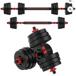 BalanceFrom 60LB 2-in-1 Portable Changeable Dumbbell and Barbell Set with Adjustable Weights