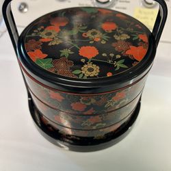 Vintage 70s Japanese Lacquer Ware Bento Box 