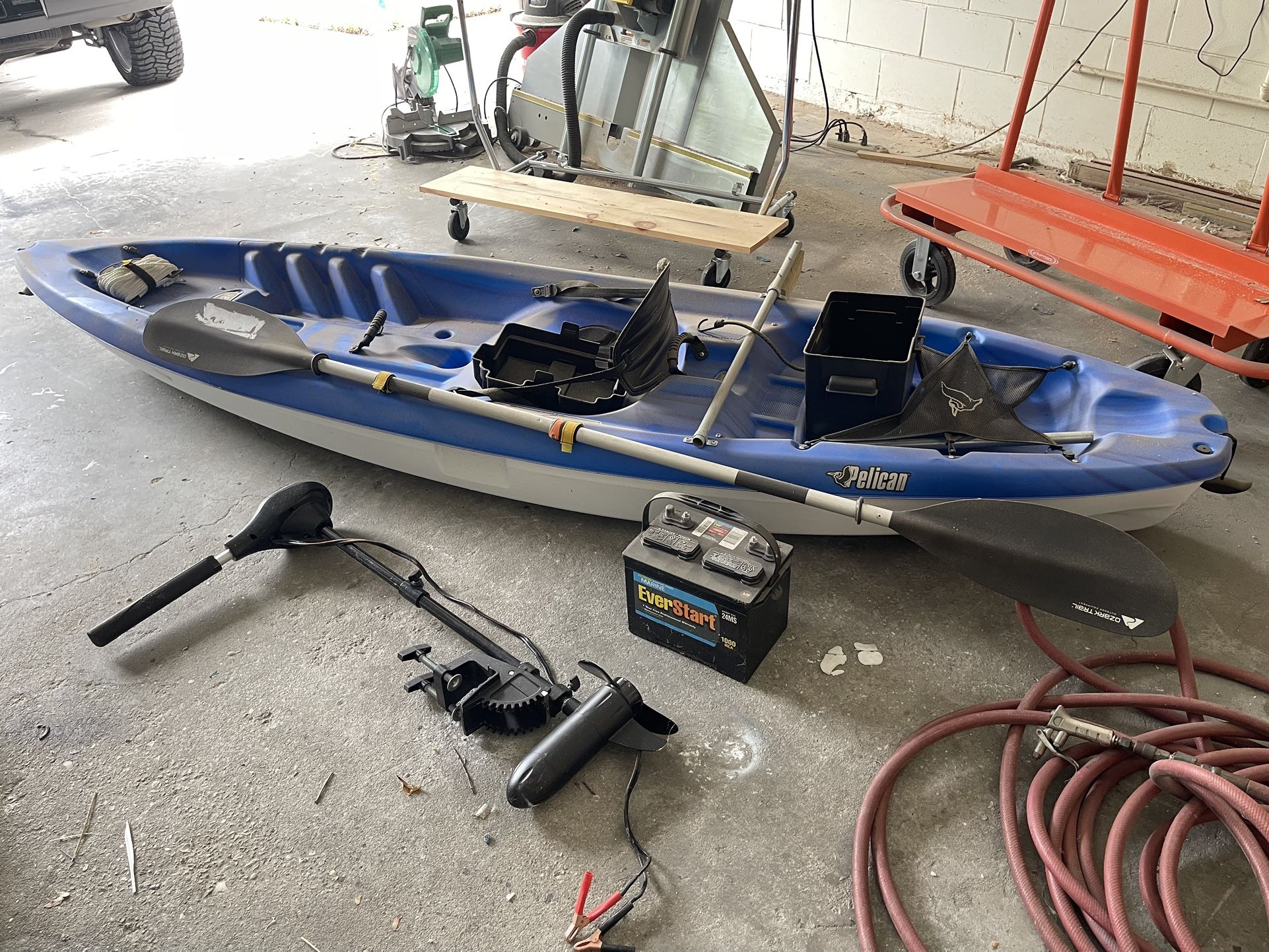 (REDUCED $) Kayak With Trolling Motor And Battery