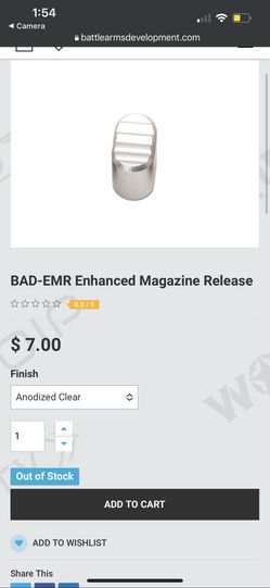 Battle Arms Development Enhanced Magazine Release BAD-EMR-CLEAR