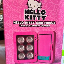 Hello Kitty Pink 6 Can Mini Fridge Thermoelectric Cooler 4 Litre