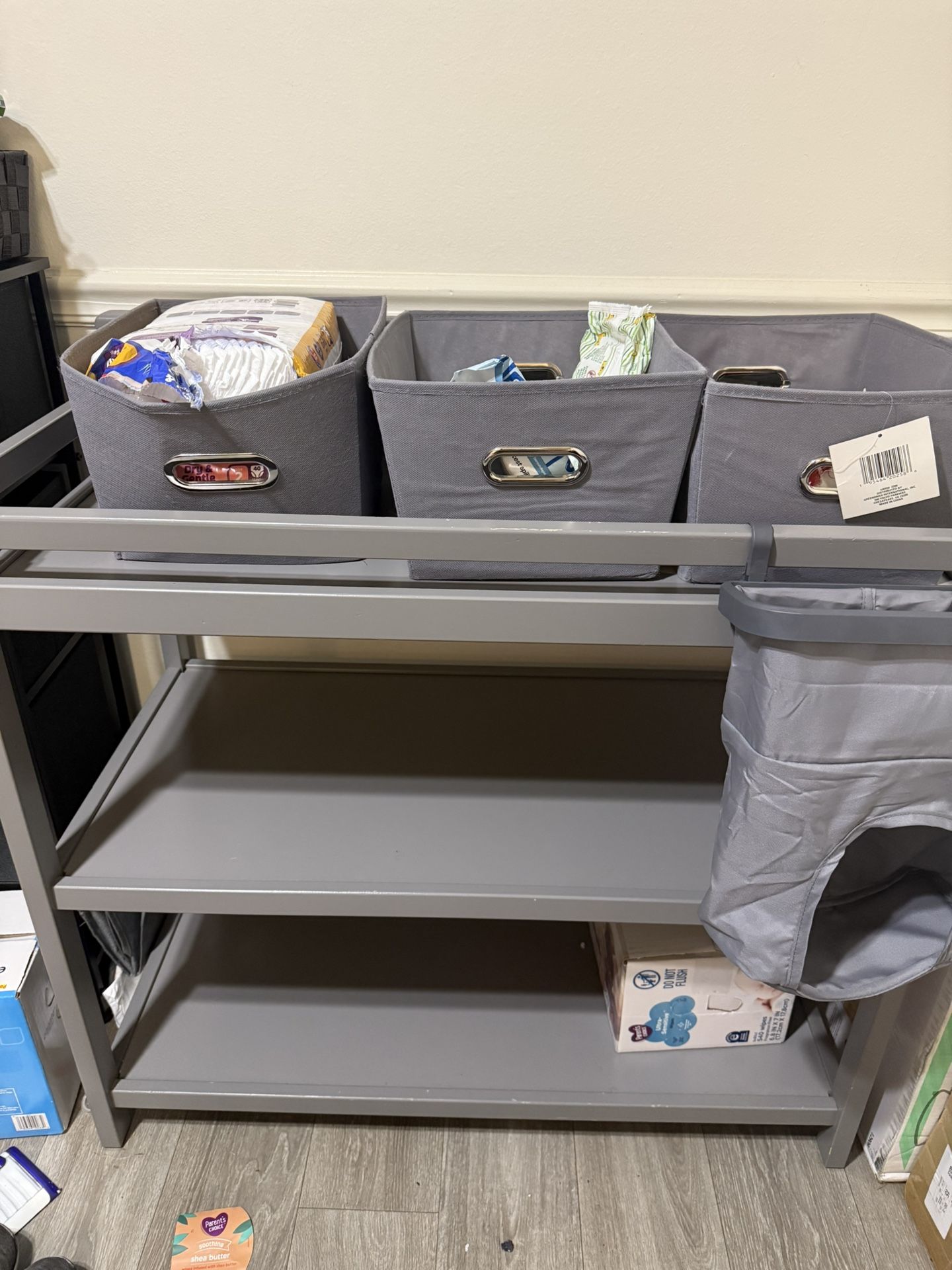 Changing Table With Storage Cubes