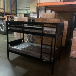 Twin over twin bunk bed. White or espresso. Assembly required. Assembly not included. Taxes included. Free delivery.  Bunk Bed only without Assembly-$