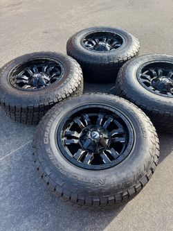 Fuel Sledge 6x5.5 and 6x135 17" Wheels And 32” Nitto All-Terrain Tires