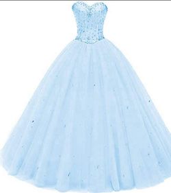 Gorgeous Quinceañera Dress/ Elegant Gown/ Size XL (16) / NEW/ $250 Cash Only/ Blue Diamond And Rainbow 