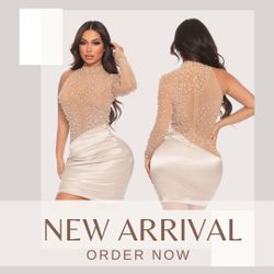 Pearl Glam Mini Dress New Year Outfit