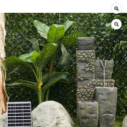 Alpine Corporation 19" x 16" x 43" Tiered Cascading Fountain with LED Lights, Gray New 350$ Pick up Phoenix 43rd Ave and Indian School 