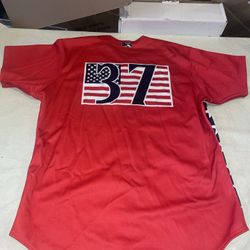 Clearwater Threshers Game Used Jersey Wilson Stars & Stripes #37 Red Clean 46