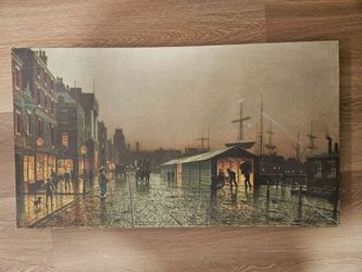 Victorian Dockside Street Scene Canvas Print