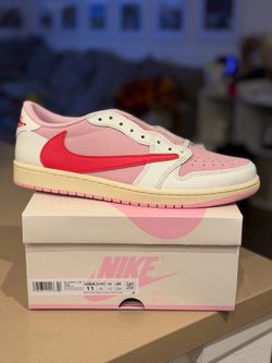Size 11 Nike Air Jordan 1 Retro OG Low Travis Scott Sail Tropical Pink