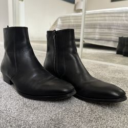 Black Dress Boots Shoes (Mens 8)