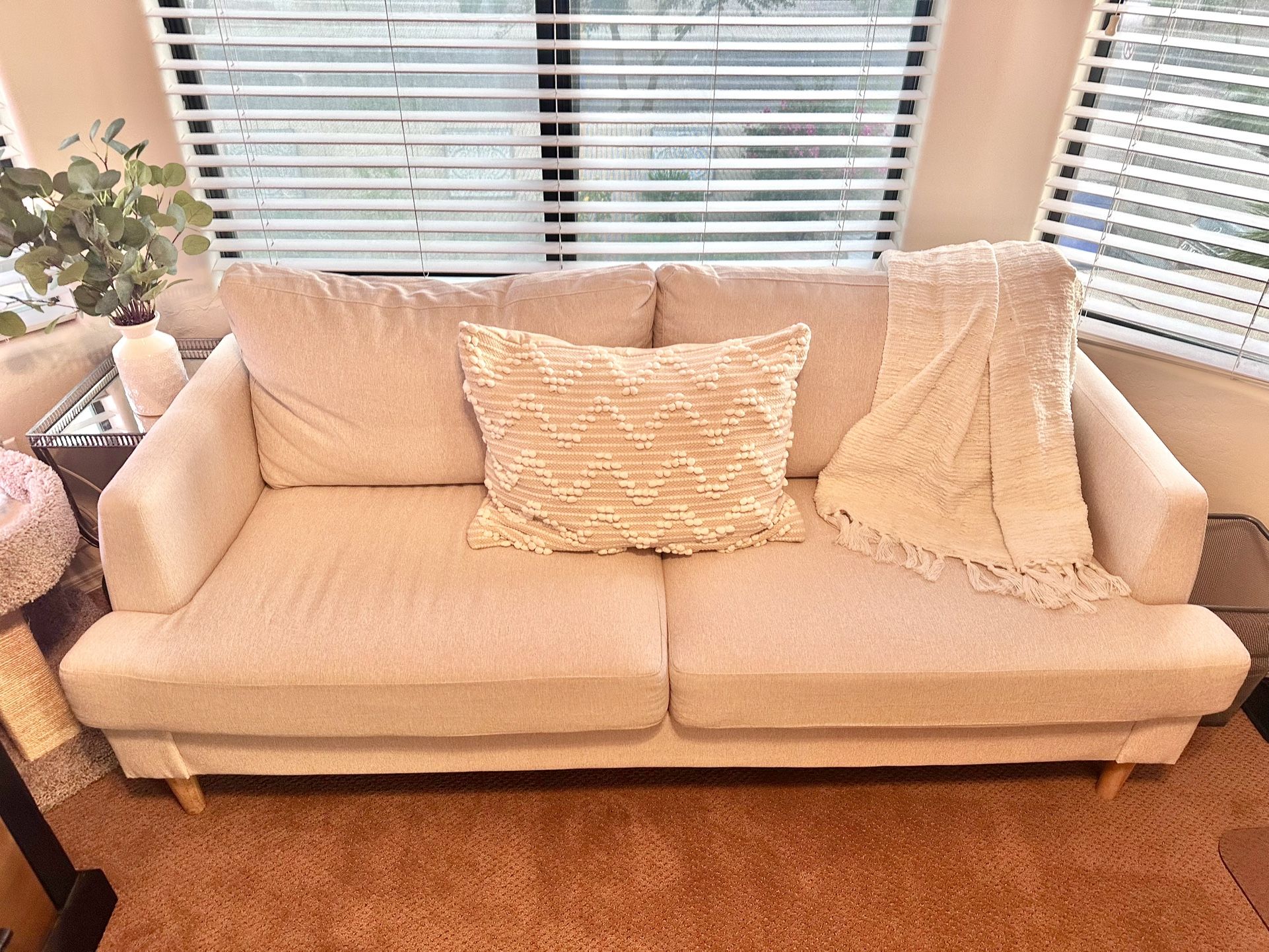 Super Cute Small Cream Couch, Brand New