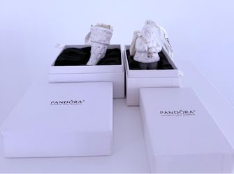 Pandora Bundle of 2 NEW Ceramic Xmas Ornaments