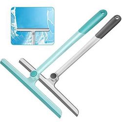 Shower Squeegee for Shower Doors, Shower Squeegee for Glass Doors, Bathroom, Mirrors, Windows Cars and Tile Walls, Silicone Handle Shower Squeegee 12 