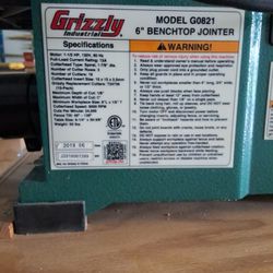 Grizzly Industrial 6" Benchtop Jointer