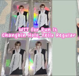 Stray Kids Run It Trading Card Holo I.N for Holo Changbin and Regular Felix