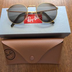 New Ray-Ban Polarized RB3637 Gold/Green 53mm/21mm Sunglasses