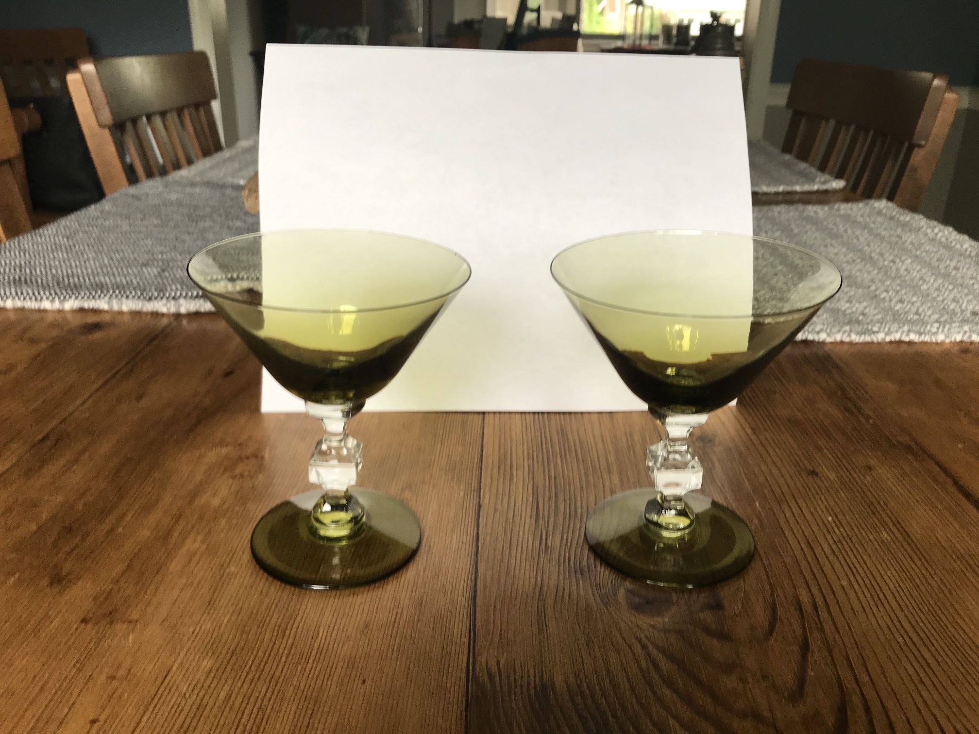 Antique Cocktail Glasses - pair