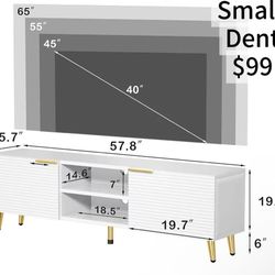 😀 TV Stand Modern Entertainment Center Media Console Table for 65 Inch TV for Living Room Bedroom White with Storage Cabinet Open Shelves