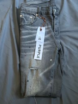 Purple Brand Grey Jeans with Paint Splatter