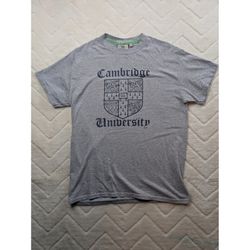 Cambridge University T-Shirt Mens Medium Gray Official Merchandise Giles & Co