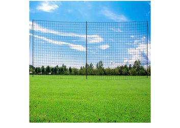 New in the box Backstop Net System for Backyard – Heavy Duty Sports Barrier Net with Steel Posts, Movable/Socketed Ball Stop Net for Soccer, Baseball,