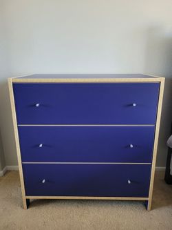 Blue Ikea Robin 3 Drawer Dresser