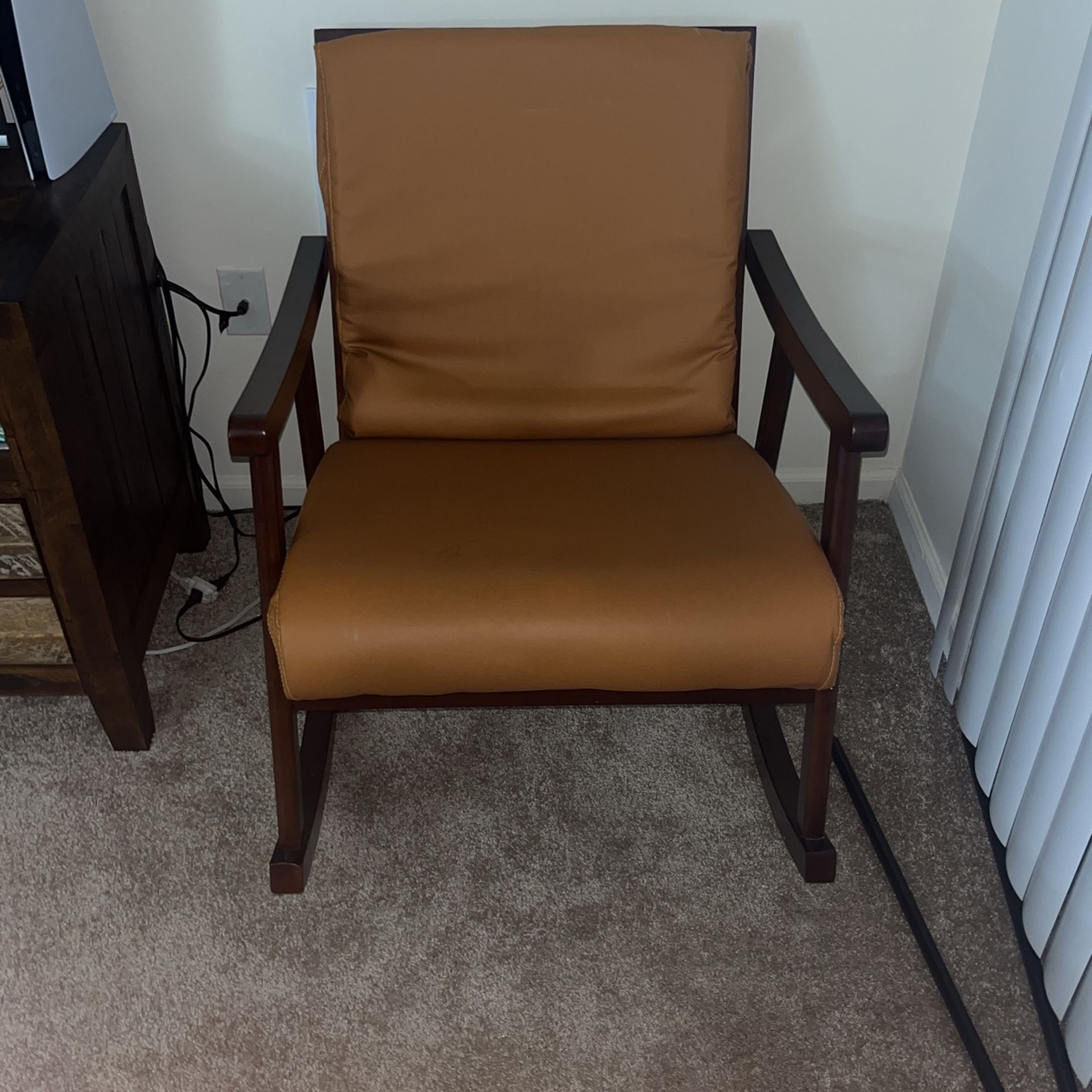 Wooden Rocking Chair & Stool