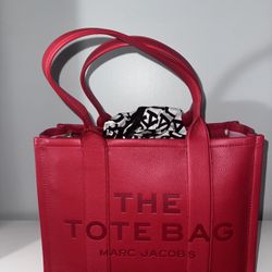 Large Red The tote leather bag