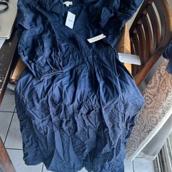 Mila Mae Long Light Navy Blue Long Sleeves Dress 