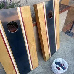 Bean Bag Toss Game Boards Are Hard Wood