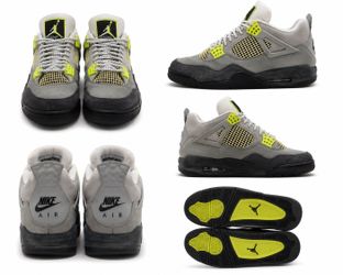 Nike Air Jordan 4 Retro SE Neon (Air Max 95) Size 8.5 No Box